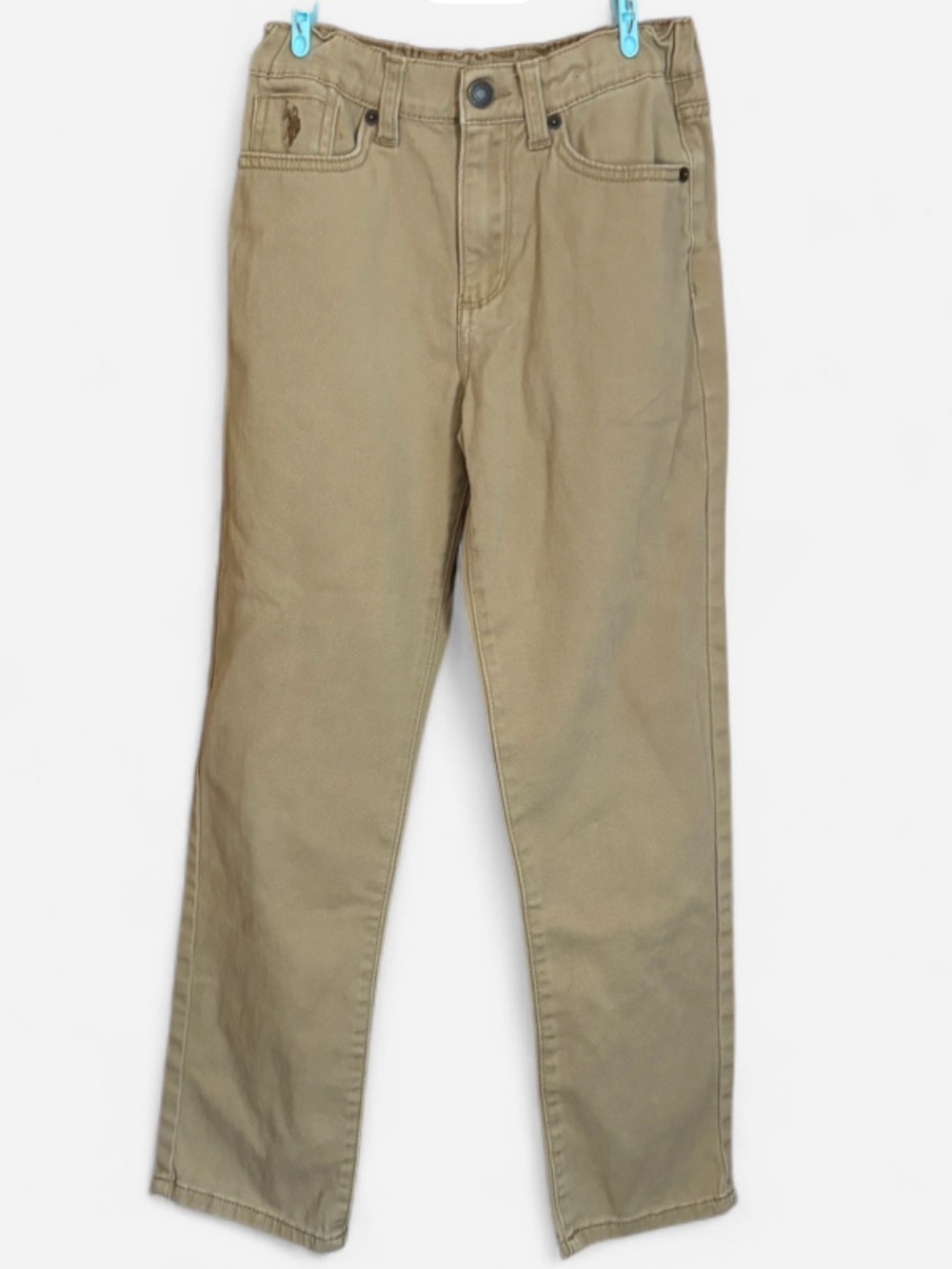US Polo Assn. Boy's Khaki Adjustable Waist Casual - Size 12